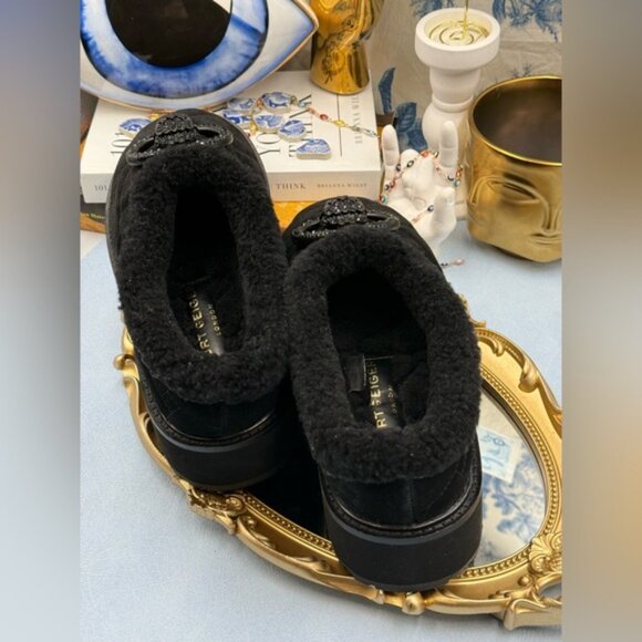 🆕 KURT GEIGER LONDON 🧿 NWOB Chelsea Suede Flatfom Slippers, Sz EU37 US 7 - Picture 9 of 15
